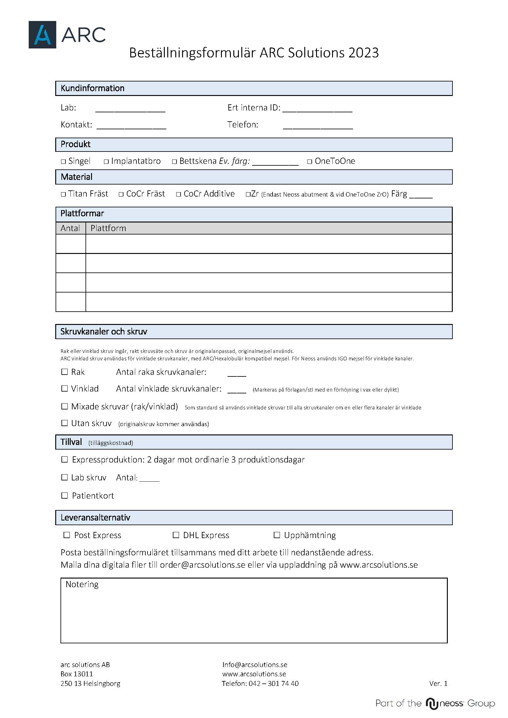 Beställningsformulär 