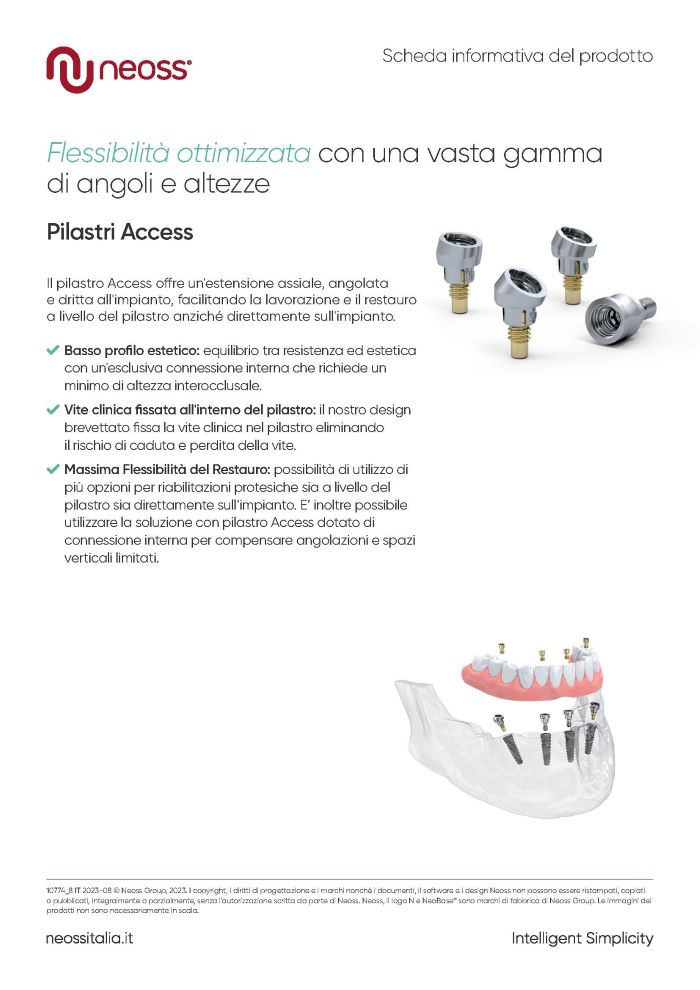 Scheda Prodotto Pilastri Access