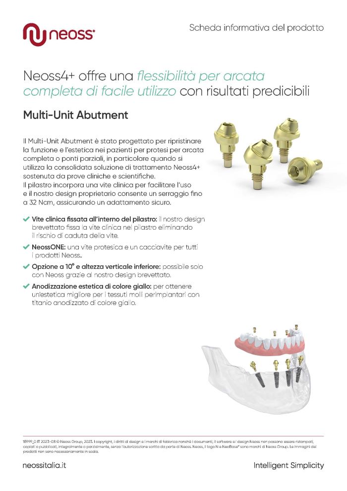 Scheda prodotto Multi-Unit Abutment