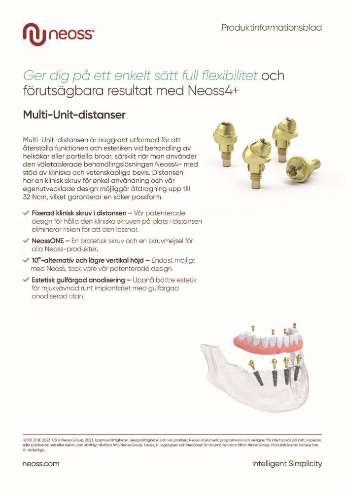Multi-Unit Abutment Product Sheet