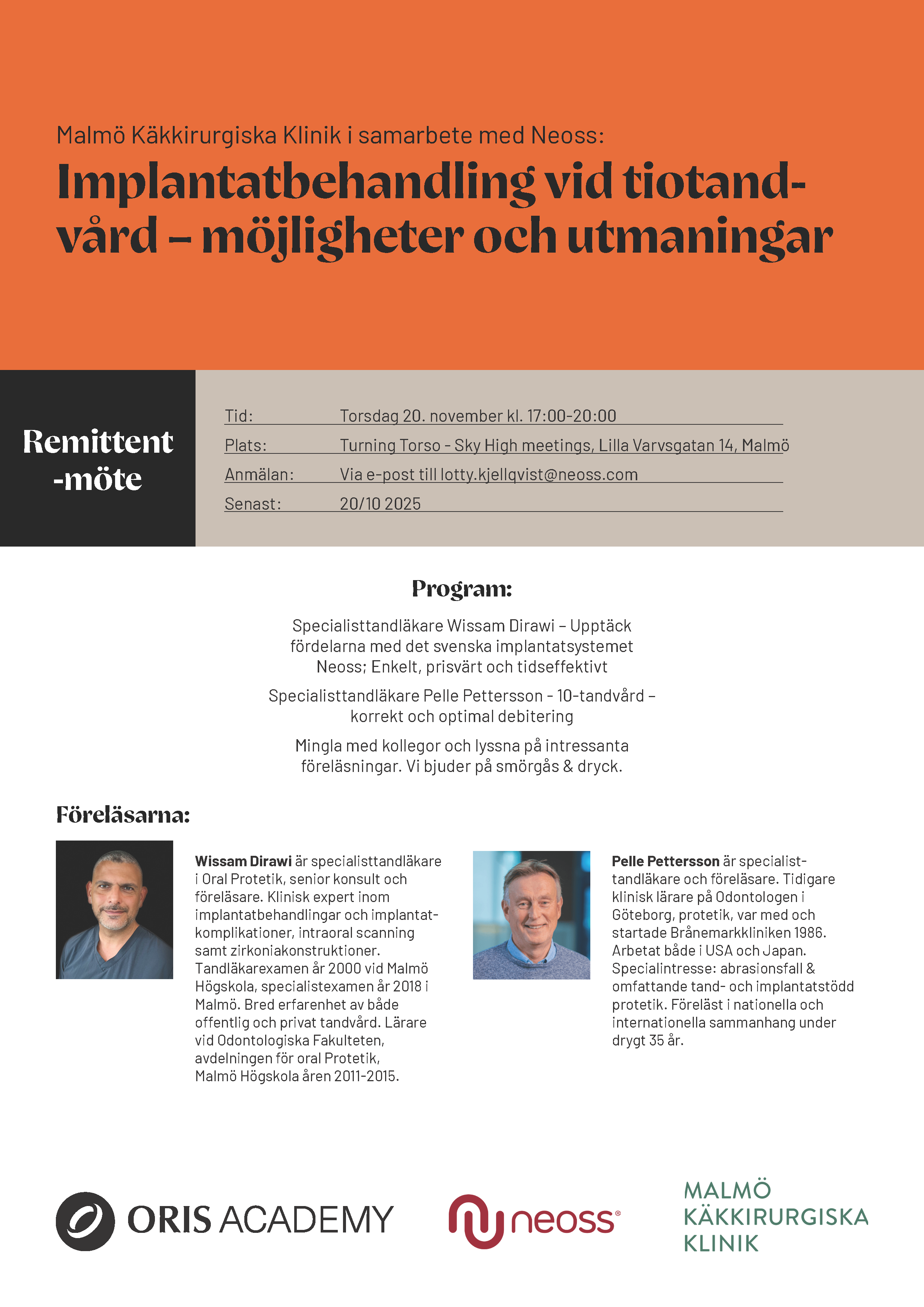 MKKK i samarbete med Neoss: Implantatbehandling vid tiotandvård – möjligheter och utmaningar